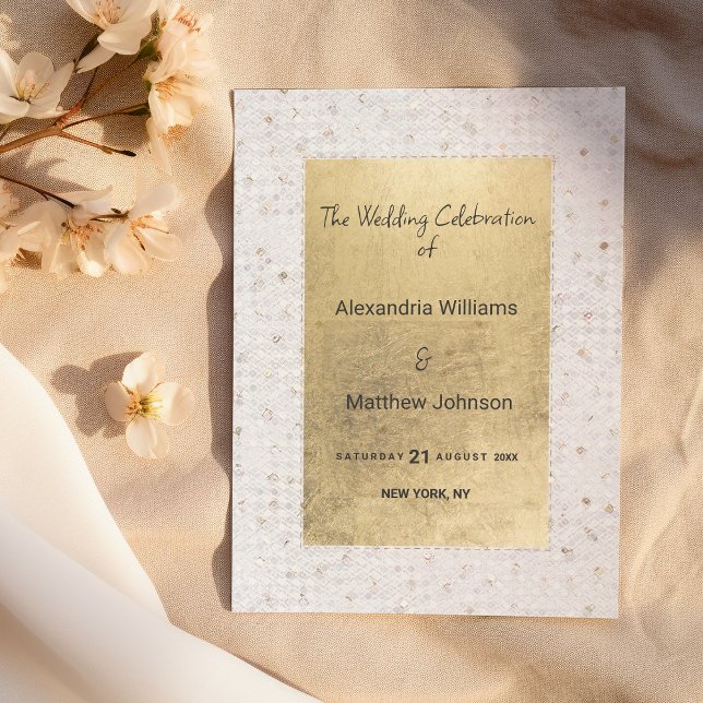 Luxury white gold chic sequins Wedding Program Programme (Luxury white gold chic sequins Wedding Program )