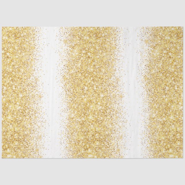 Luxury White Gold Glitter Tissue Paper (Front)