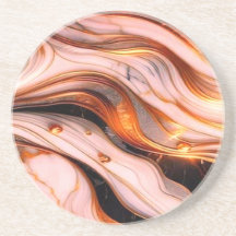 Luxury White & Gold Marble Coaster.gold marble coa