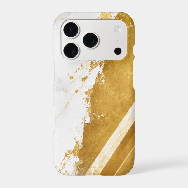 Luxury White & Gold Marble iPhone Case (Back)