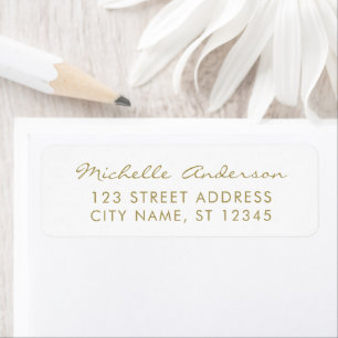 luxury White Gold Minimal Script  Return Address