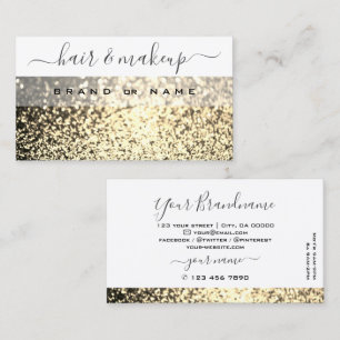 Luxury White Gold Sparkle Glitter Elegant Shimmery Business Card