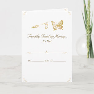 Luxury White & Gold Wedding Invitation