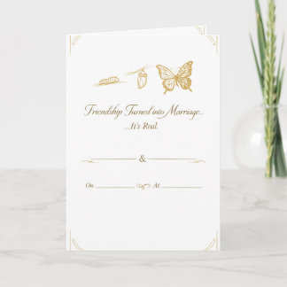 Luxury White & Gold Wedding Invitation 