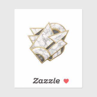 Luxury White Marble and Gold Sticker Modern Geomet