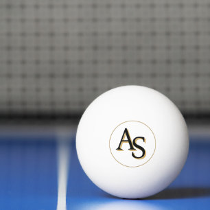 Luxury White Marble Gold Monogram Real Estate Ping Pong Ball