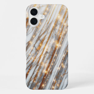 Luxury White Marble Phone Case with Sparkling Gold
