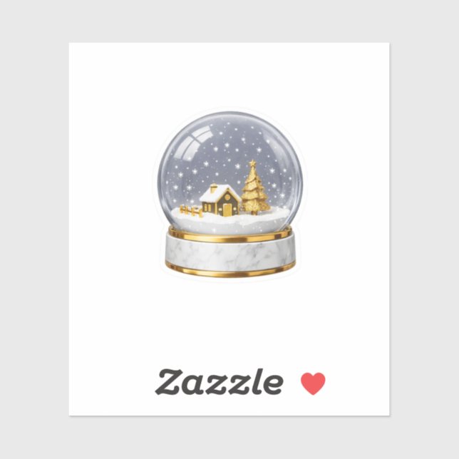 Luxury White Marble Snowglobe Sticker Art Gallery  (Sheet)