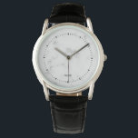 Luxury White marble texture Watch<br><div class="desc">Simple, minimalistic image of a luxury white marble texture. Black numerals and custom name.</div>