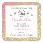 Luxury White Pink Gold Glitter Product Labels Logo