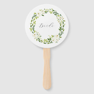 Luxury White Rose Floral Frame Hand Fan