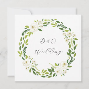 Luxury White Rose Floral Frame  Invitation