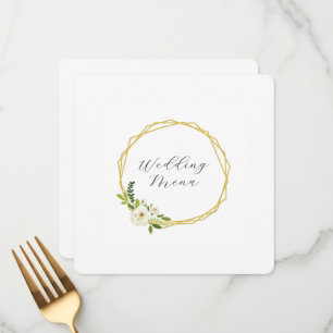 Luxury White Rose Floral Frame  Menu