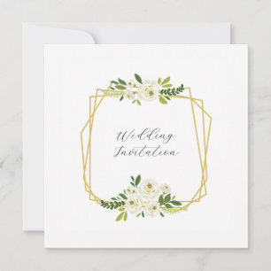 Luxury White Rose Floral Frame Save The Date