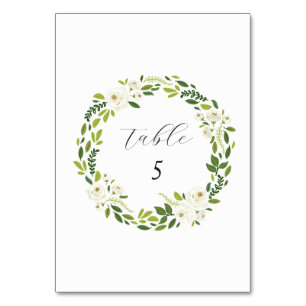 Luxury White Rose Floral Frame Table Number