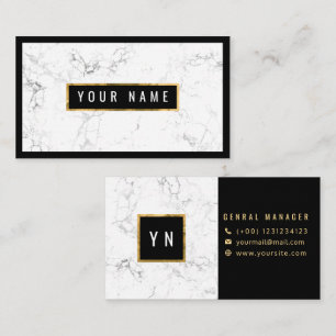 Luxury white with Gold Marble classic texture Business Card