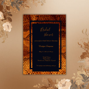 luxury wild snake skin animal bridal shower  invitation