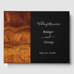 luxury wild snake skin animal wedding guest book