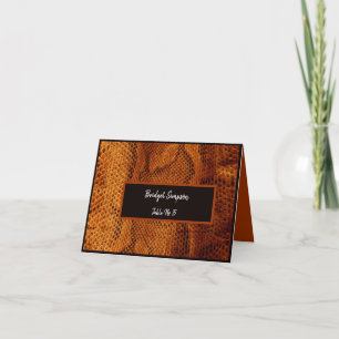luxury wild snake skin animal wedding guest card