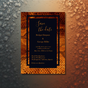 luxury wild snake skin animal wedding invitation