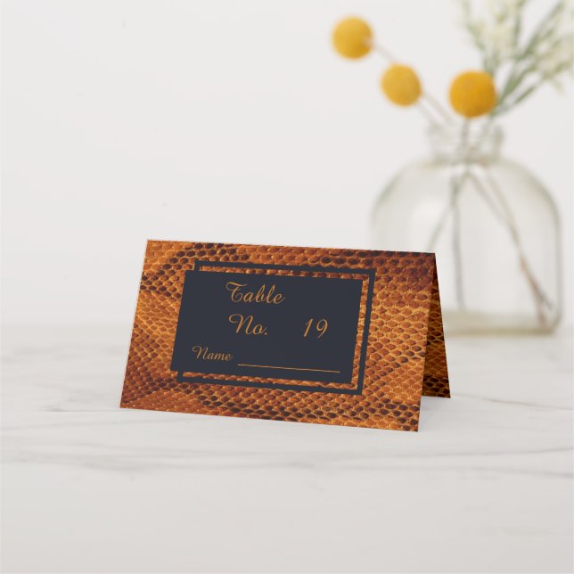 luxury wild snake skin animal wedding  place card (Front)