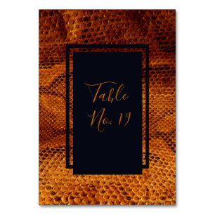 luxury wild snake skin animal wedding  table number
