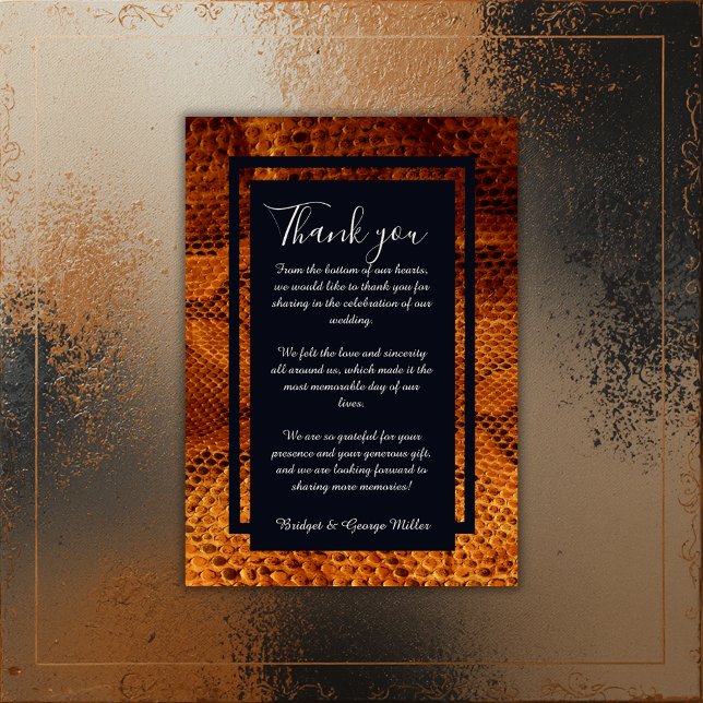 luxury wild snake skin animal wedding  thank you card (Creator Uploaded)