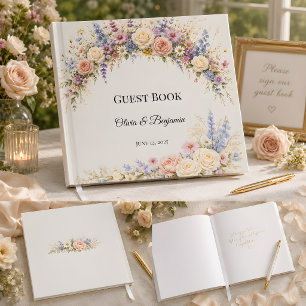 Luxury Wildflower Meadow Wedding Guest Book