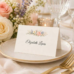 Luxury Wildflower Meadow Wedding Place Card