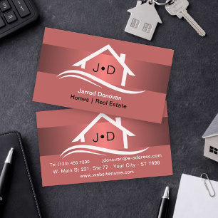 Luxury Wine Red Real Estate Elegant Professional Business Card