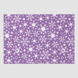 Luxury Winter Purple & White Christmas Snowflakes  Tissue Paper
