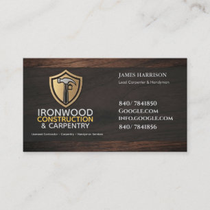Luxury Wood Construction Business Card Modern