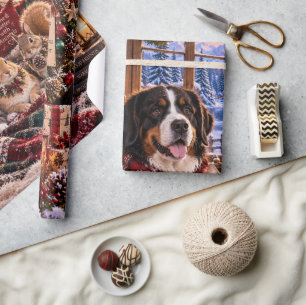 Luxury Woodland Friends Burgundy Christmas Wrappin Wrapping Paper