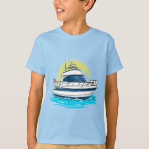  Luxury Yacht Sailing Under Sunny Skies T-Shirt