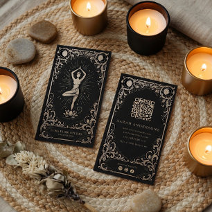 Luxury Yoga Instructor   Vintage Celestial Business Card