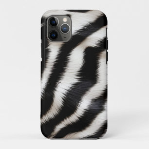 Luxury Zebra Print Elegant Black & White Faux Fur iPhone 11 Pro Case