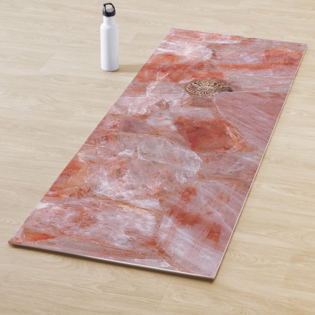 Luxury Zen Pink Hematoid Quartz Yoga Mat (In Situ)