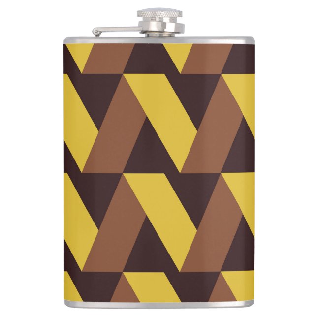 Luxury Zig-Zag Line Seamless Pattern Hip Flask (Front)