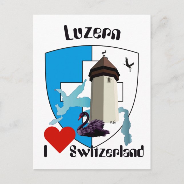 Luzern Schweiz Postkarte Postcard (Front)