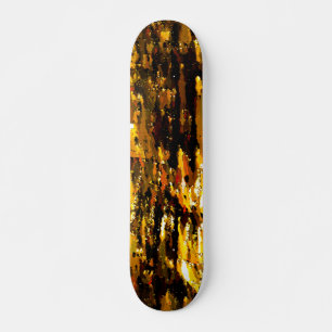 Luzes foscas de vela sob uma placa de gelo skateboard