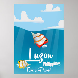 Luzon, philippines cartoon travel poster
