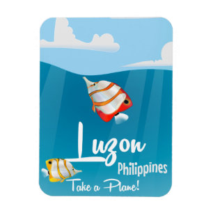 Luzon, philippines cartoon travel poster magnet