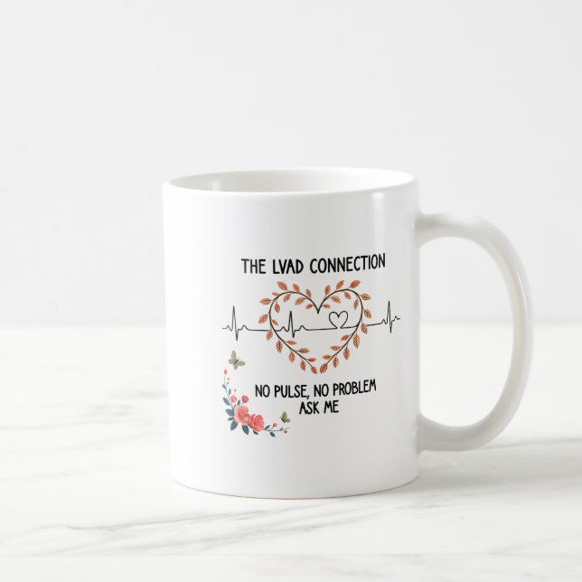 Lvad No Pulse No Problem Survivor Heartbeat Ecg He Coffee Mug (Right)