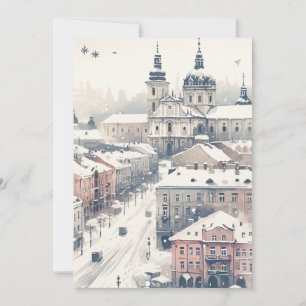 Lviv Holiday Elegance - Watercolor Christmas Card