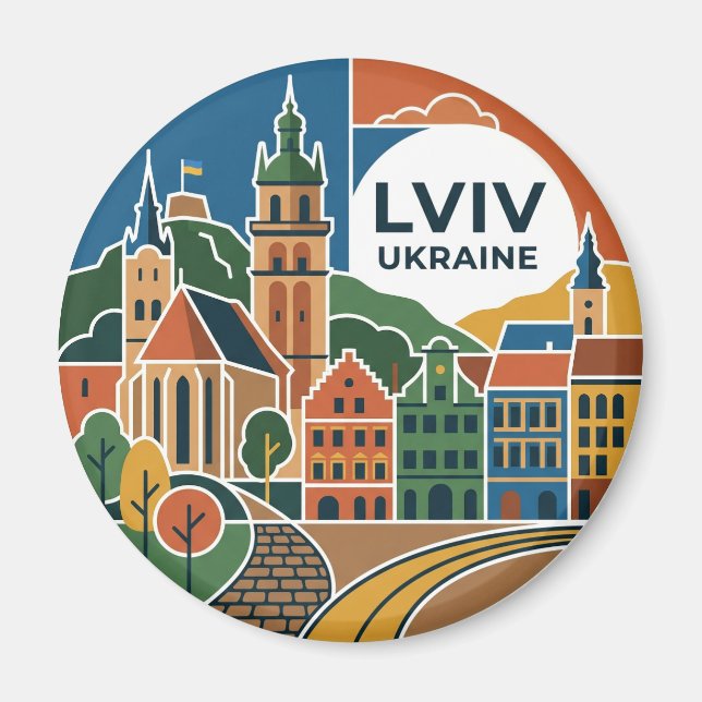 Lviv Ukraine Magnet (Front)