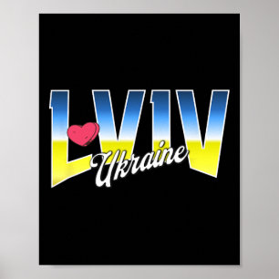 Lviv Ukraine Patriotic Flag National Pride Poster