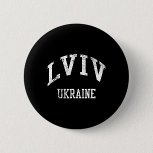 Lviv Ukraine Retro 70s College Sports Style 6 Cm Round Badge