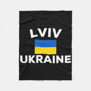 Lviv Ukraine Ukrainian Flag Country City Tourist S Fleece Blanket