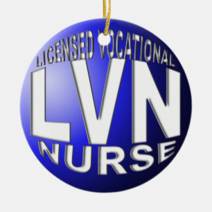 LVN BLUE BALL CHRISTMAS ORNAMENT NURSE