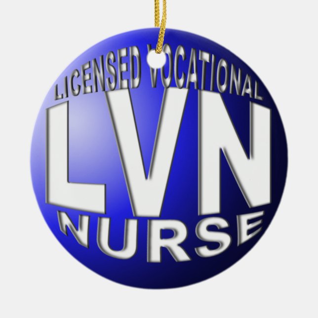 LVN BLUE BALL CHRISTMAS ORNAMENT NURSE (Front)